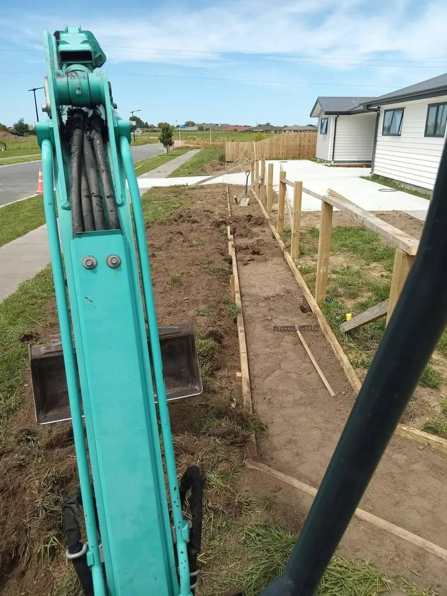 Excavation and formwork preparation on a Gisborne site by Eastcrete Solutions
